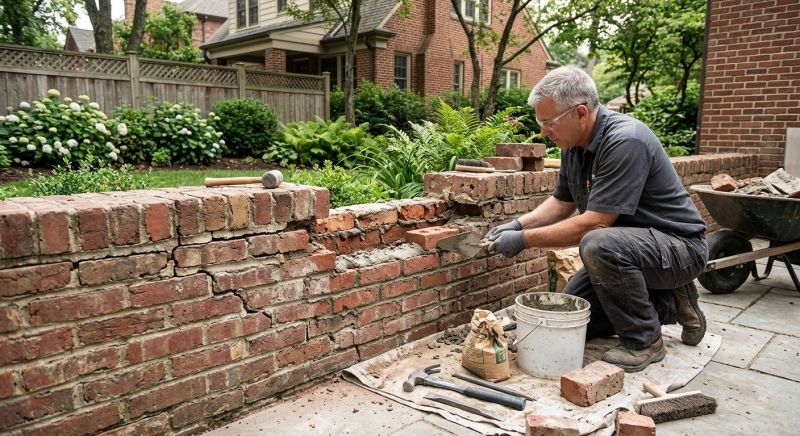 Brick Wall Repair in Mendham, NJ