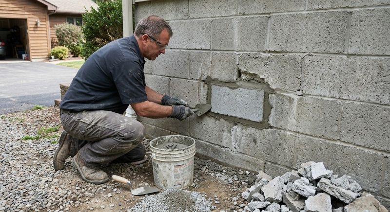 Cinder Block Wall Repair in Hackettstown, NJ