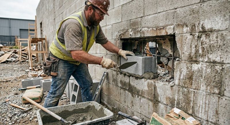 Cinder Block Wall Repair in Sussex County, NJ