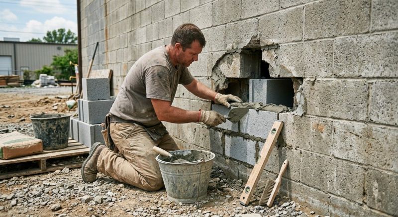 Cinder Block Wall Repair in Sussex County, NJ