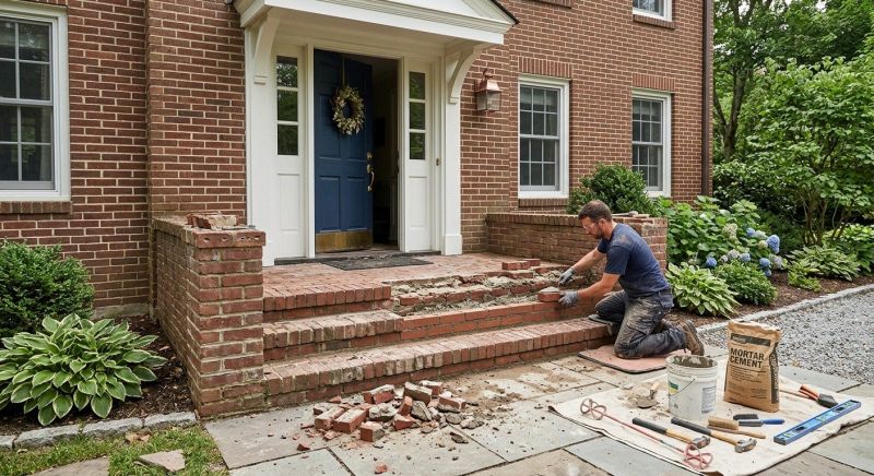 Entryway Brick Repair in Sussex County, NJ
