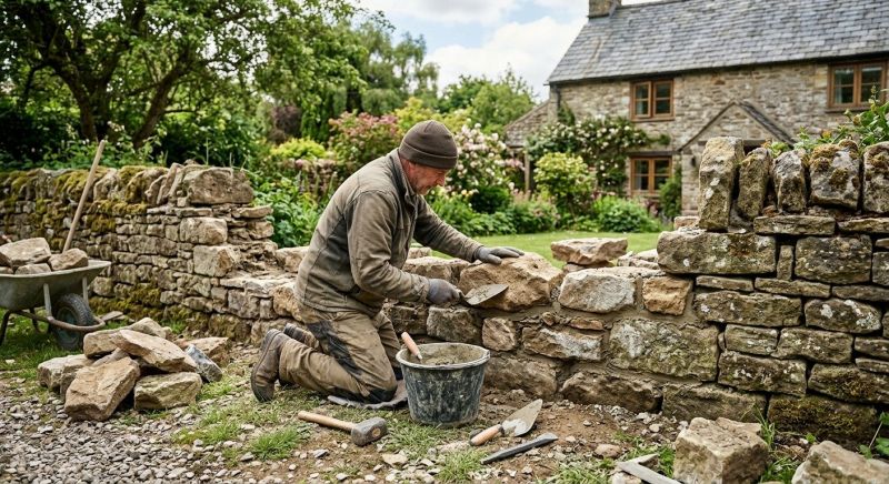 Stone Wall Repair in Andover, NJ